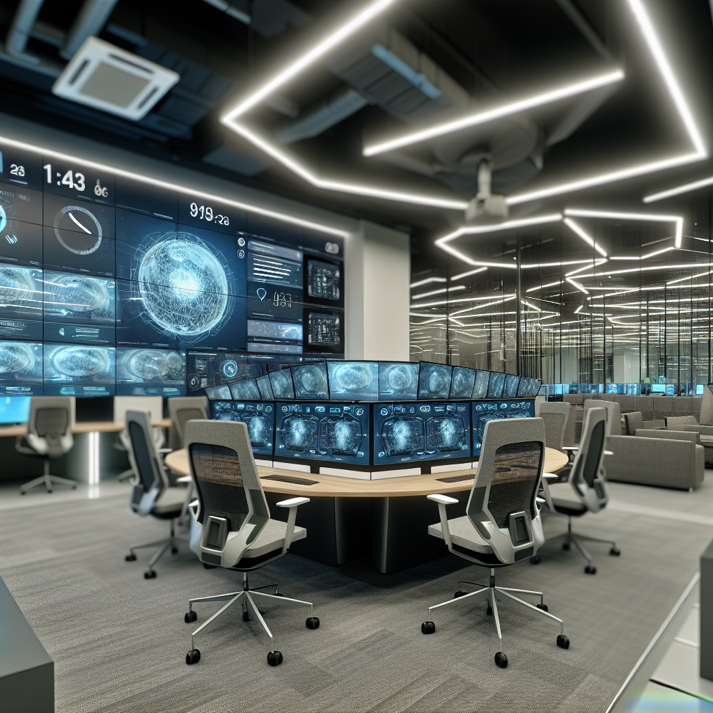 Ein modernes Büro mit digitaler Vernetzung.