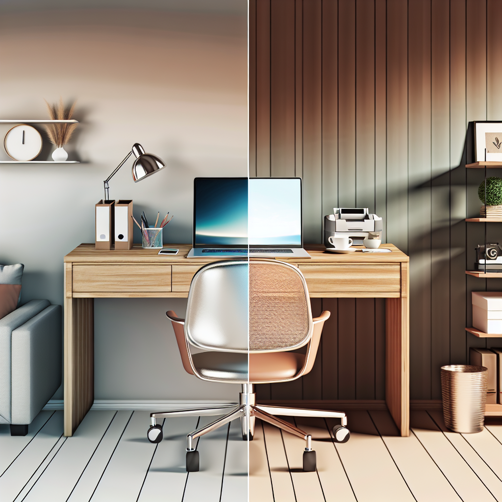 Hybrides Arbeiten: Laptop, Büro und Zuhause kombiniert.