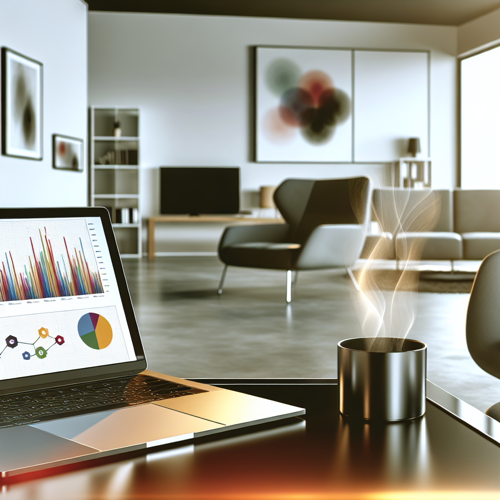 Laptop mit Datenanalysen im modernen Büro.