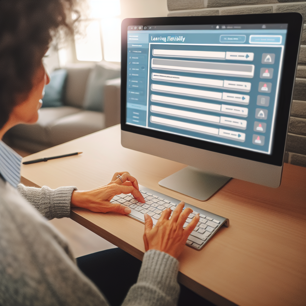Mitarbeiter lernt flexibel auf digitaler Plattform.