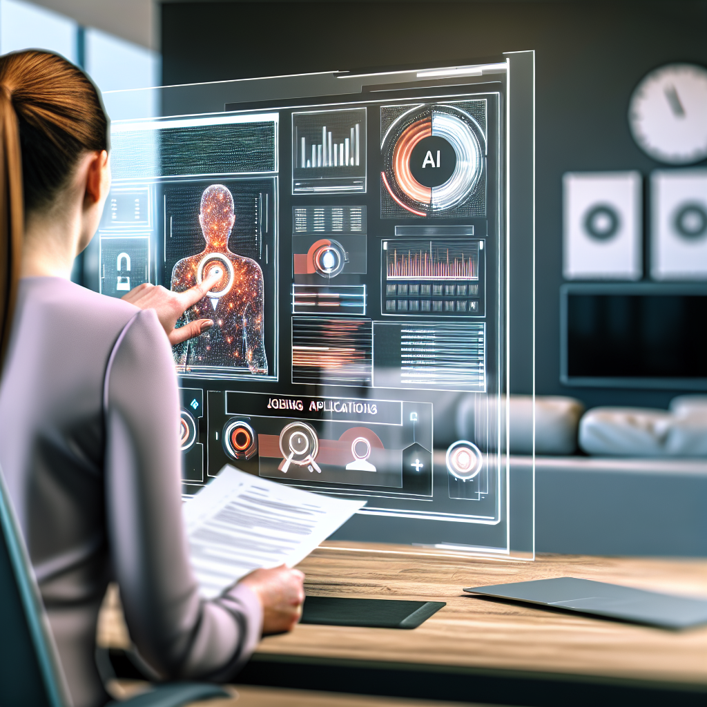 Recruiter analysieren Bewerbungen mit KI-Technologie-Tools.