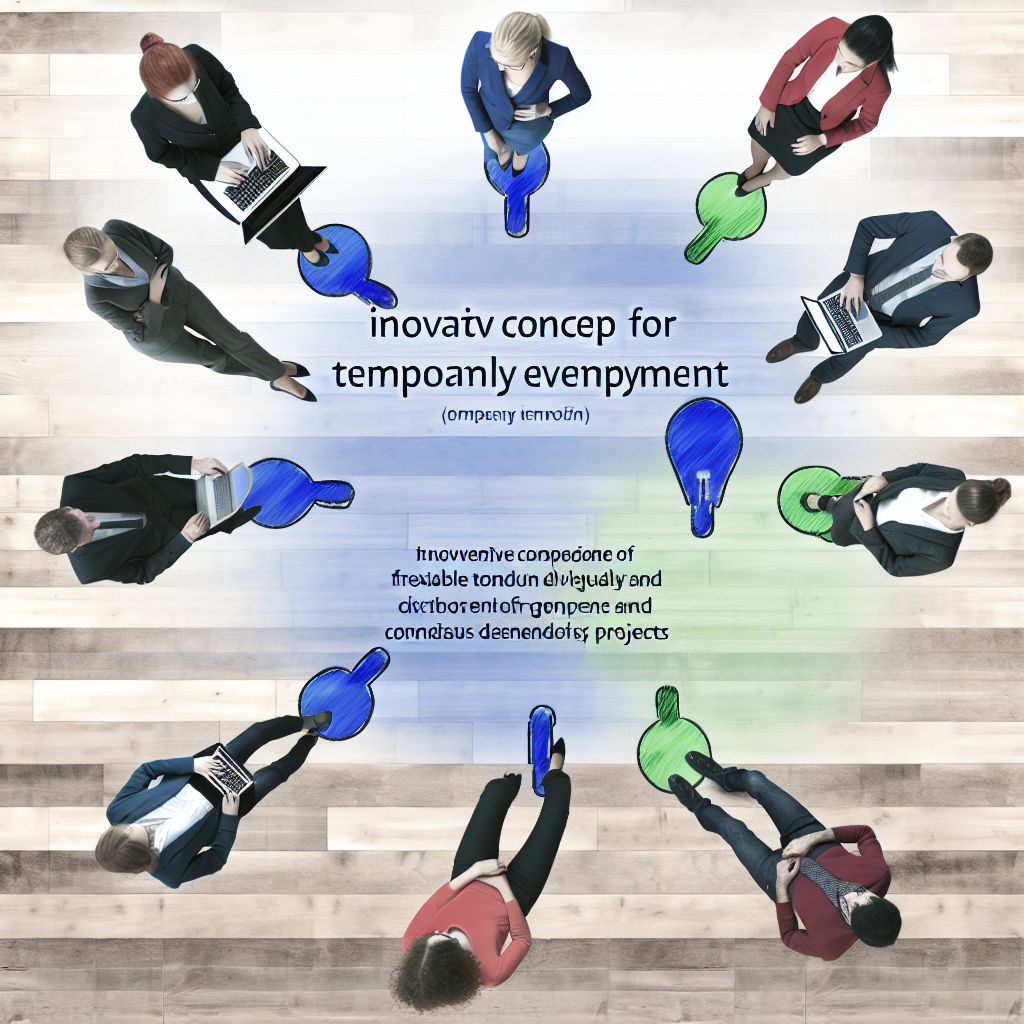 Zeitarbeitsinnovation: Teams aus flexiblen, diverse Mitarbeitern.