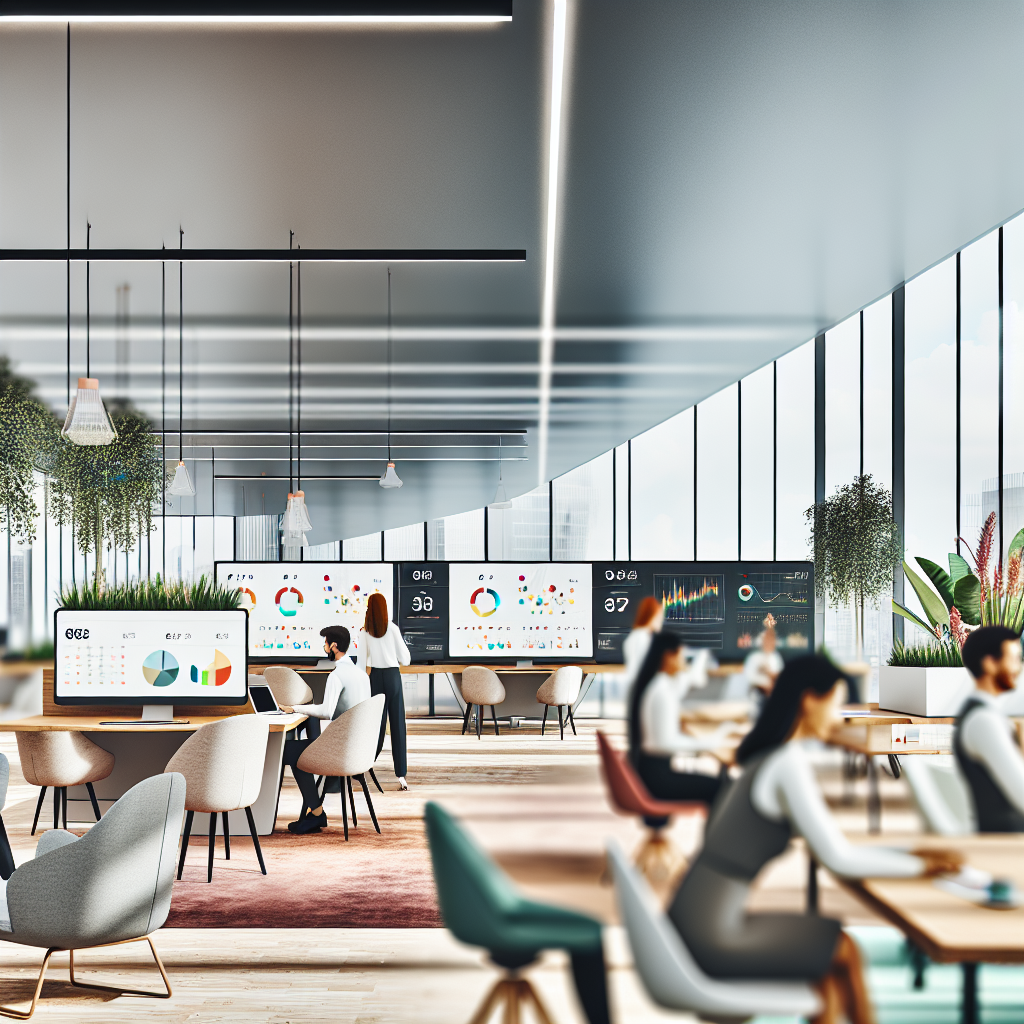 Moderner Arbeitsplatz mit flexiblen, dynamischen Arbeitszeiten.