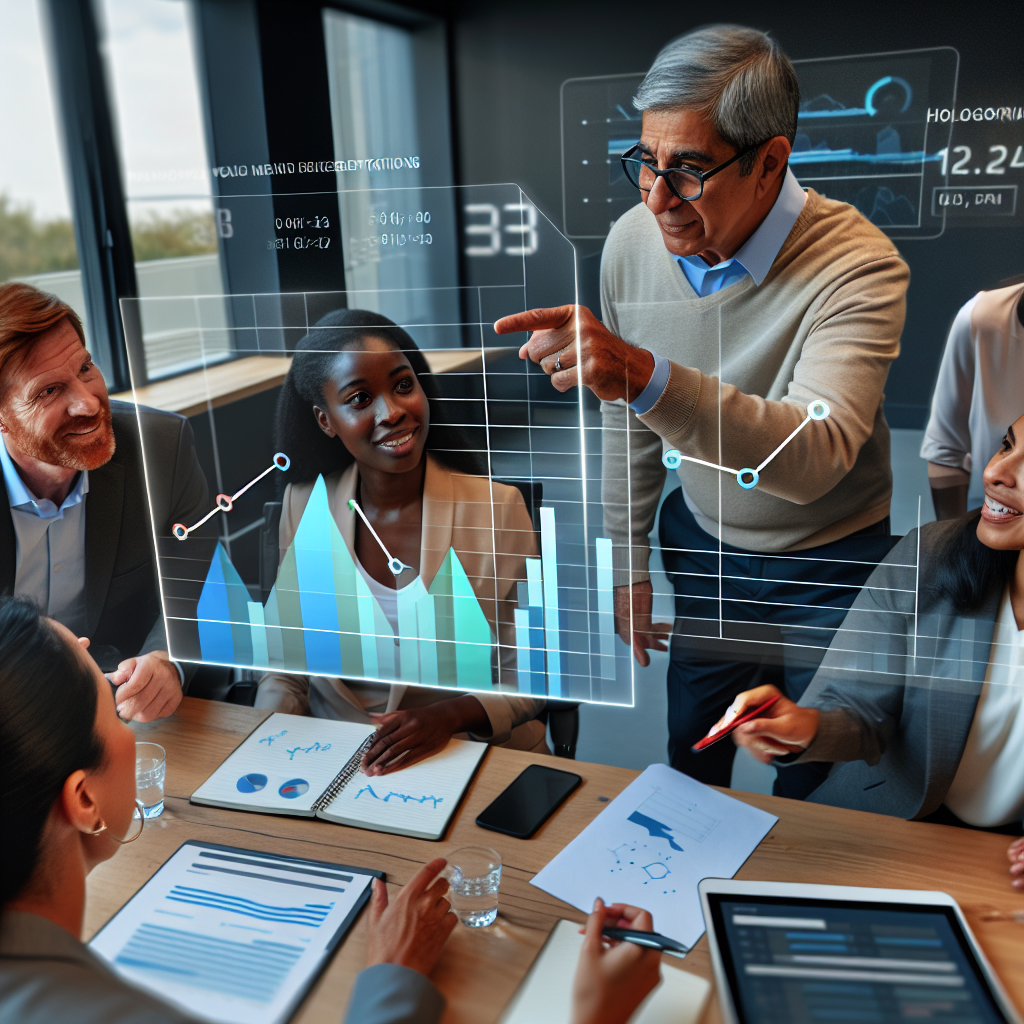 Datengestütztes HR-Team analysiert digitale Diagramme engagiert.