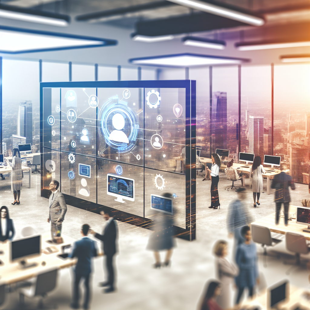 „Moderne Büroumgebung mit digitalen Lernplattformen.“