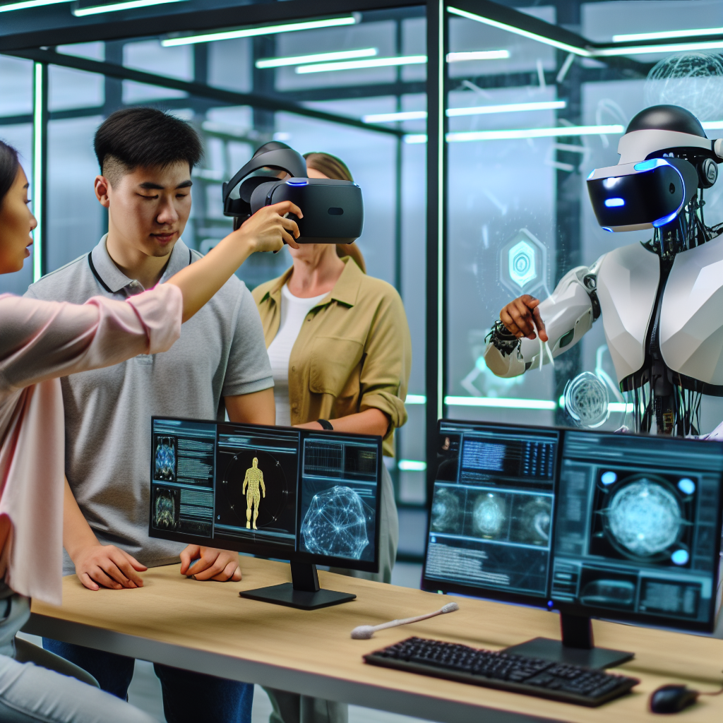 Moderne Personalentwicklung mit KI und VR-Technologie.