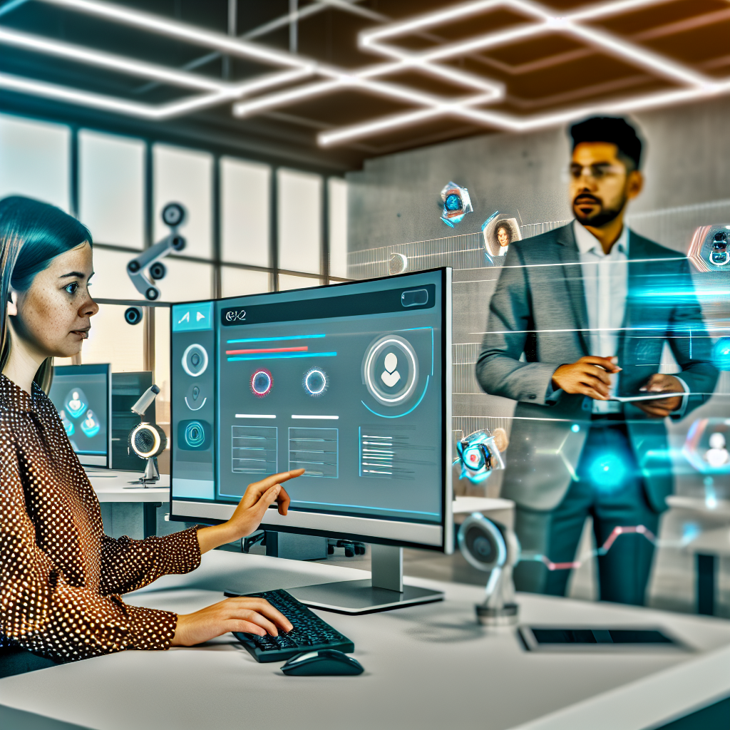 Technologie-gesteuertes Personalmanagement in einem modernen Büro.