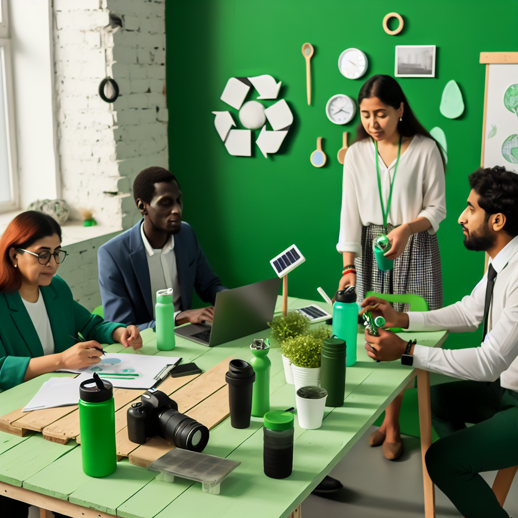 Grünes Büro, Teamarbeit für nachhaltige Strategie.