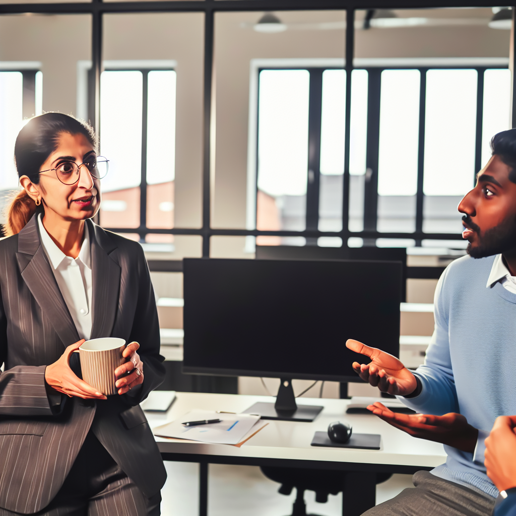 HR-Manager diskutieren flexible Arbeitszeitmodelle im Büro.