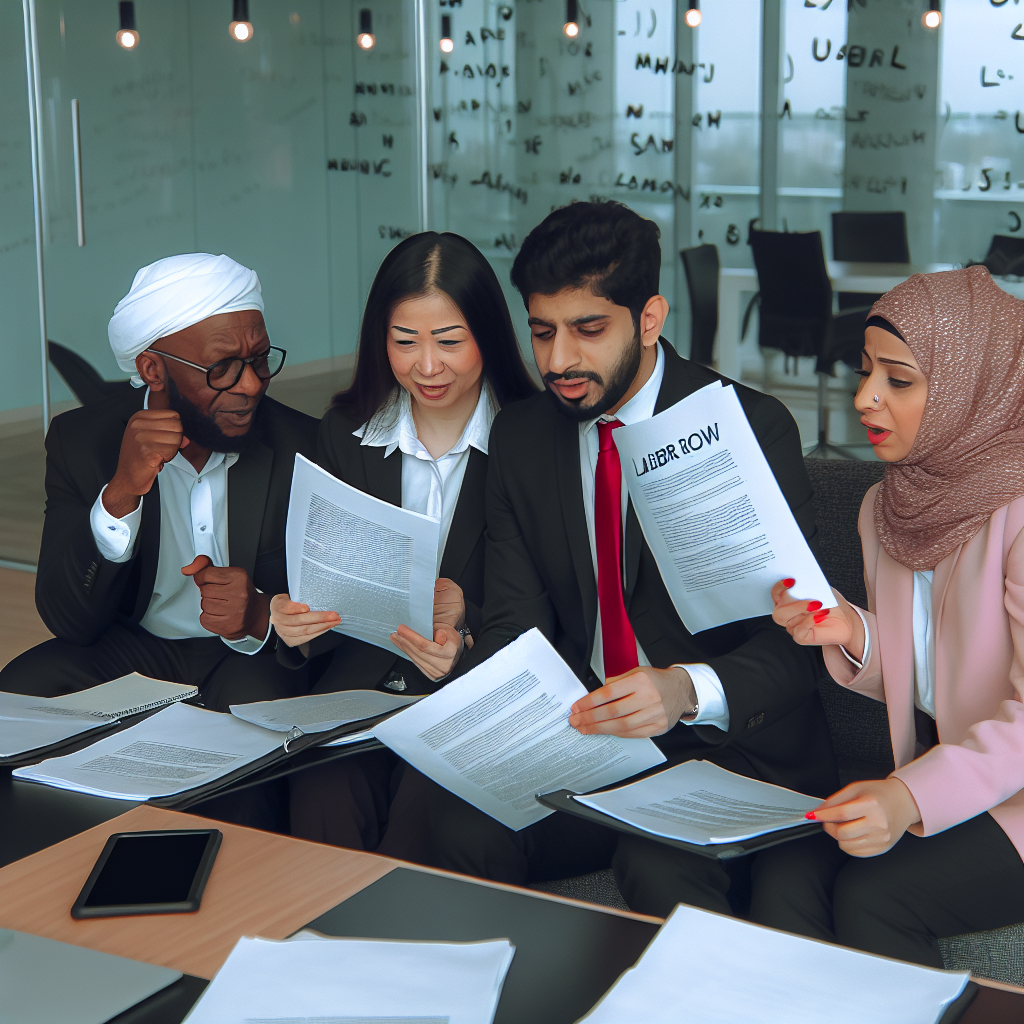 HR-Team analysiert Arbeitsrechtsreformen im modernen Büro.