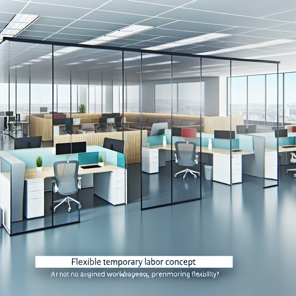 Moderner Arbeitsplatz mit flexiblem Zeitarbeits-Konzept umgesetzt.