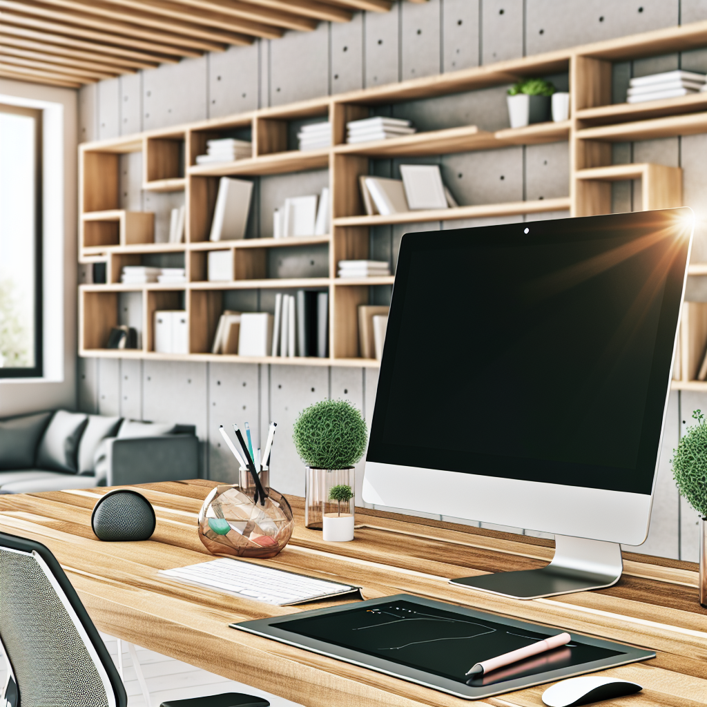 Moderner Arbeitsplatz mit kreativem, digitalem Touch.