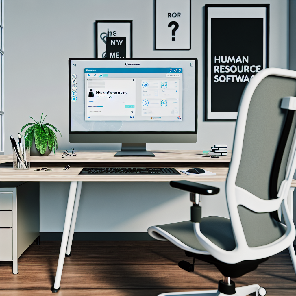 Moderner Büroarbeitsplatz mit digitaler HR-Software.