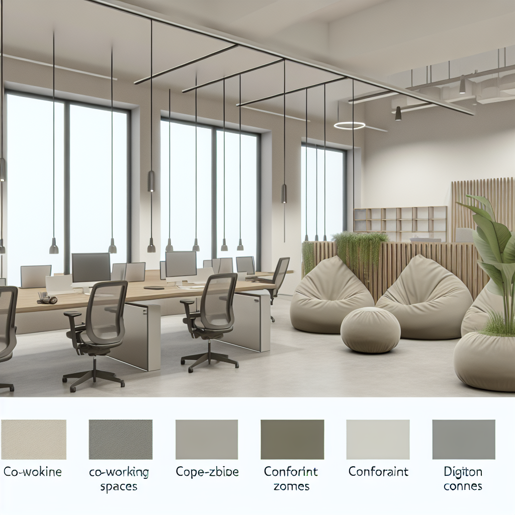 Modernes Büro mit flexiblen Arbeitszeitlösungen visualisiert.