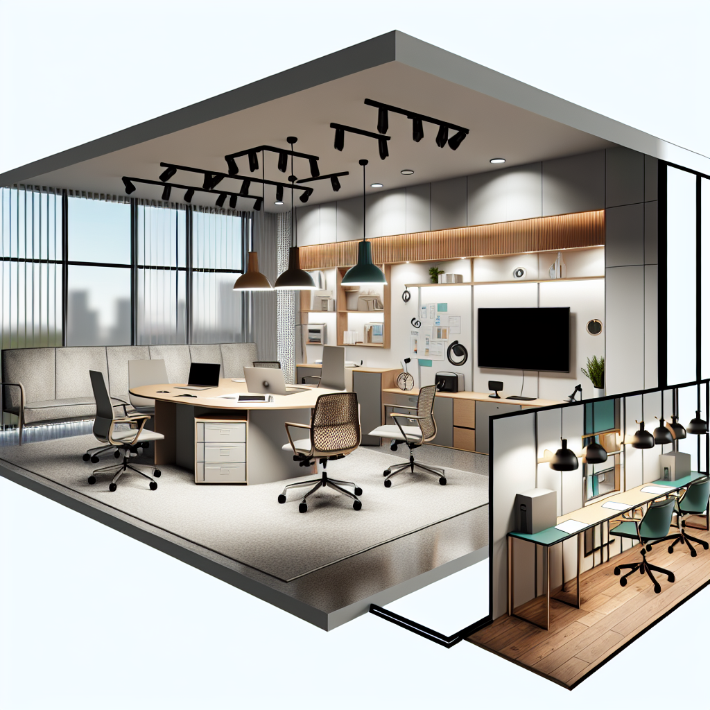 Modernes Büro mit Home-Office und Meeting-Raum.